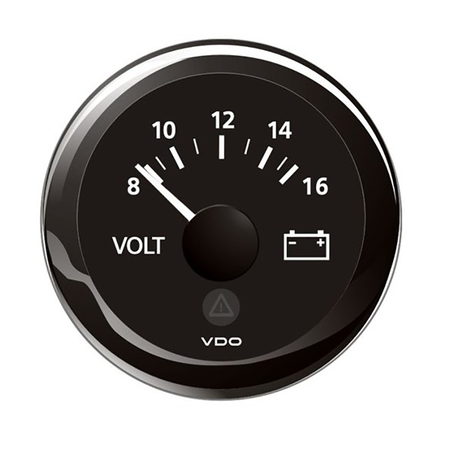 VDO MARINE 2-1/16" (52mm) ViewLine Voltmeter - 8-16V - Black Dial -Bezel A2C59512545